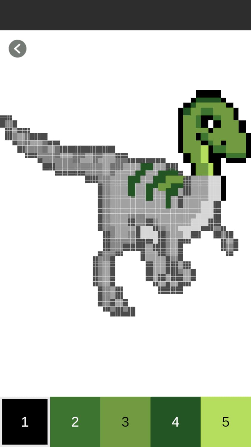 Dinosaur Color By Number, Pixel Art Dinosaur