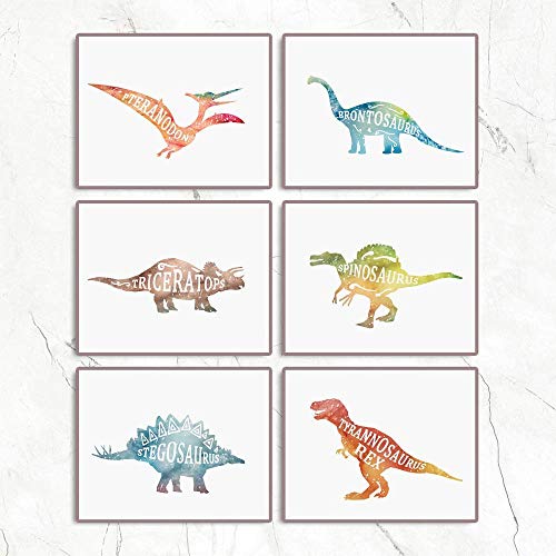 Dinosaur Wall Art Set - 6 Prints
