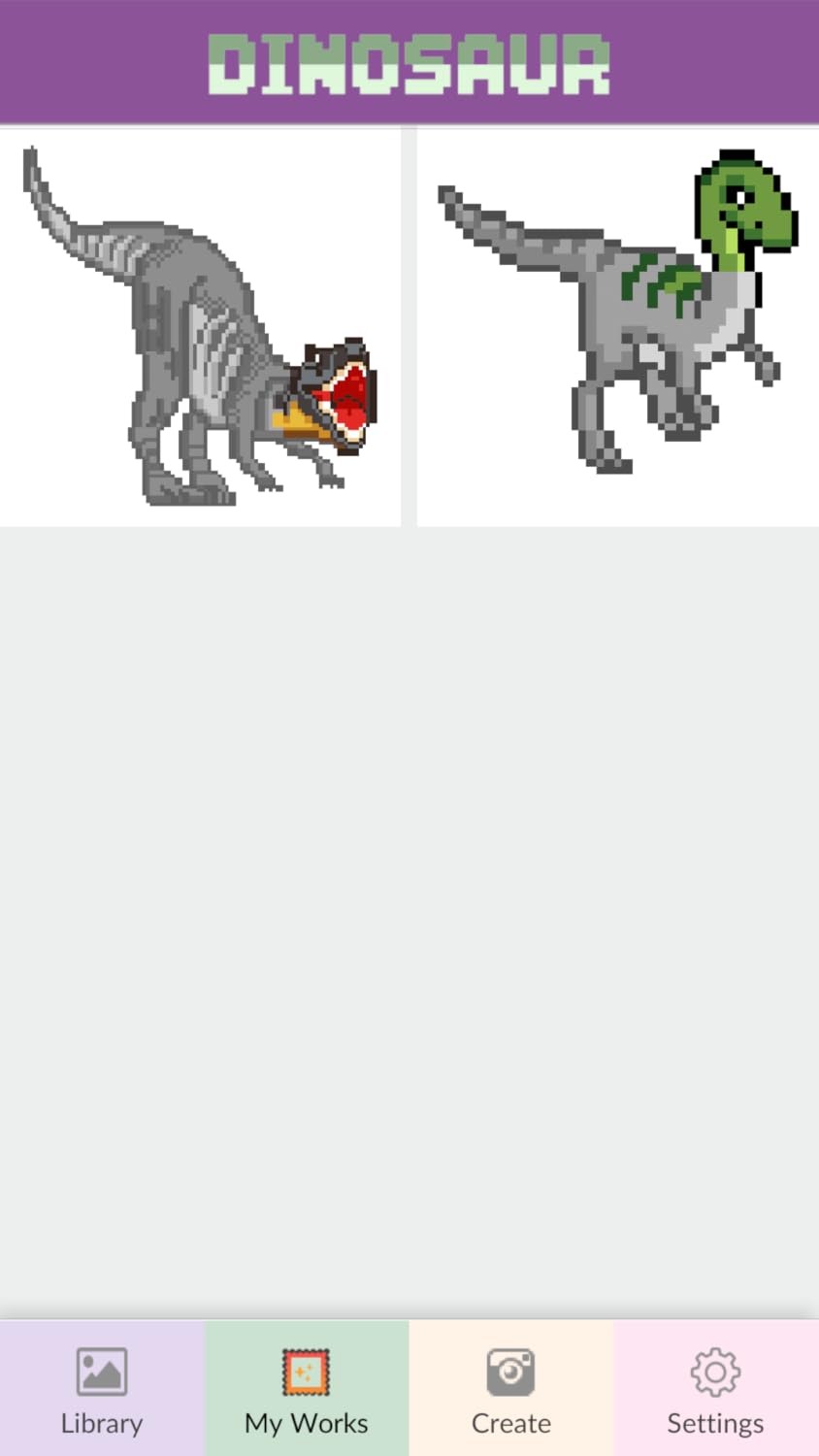 Dinosaur Color By Number, Pixel Art Dinosaur
