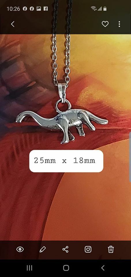 Jewelry Dinosaur Necklace Pendant, Antique Silver Tone, Necklace.