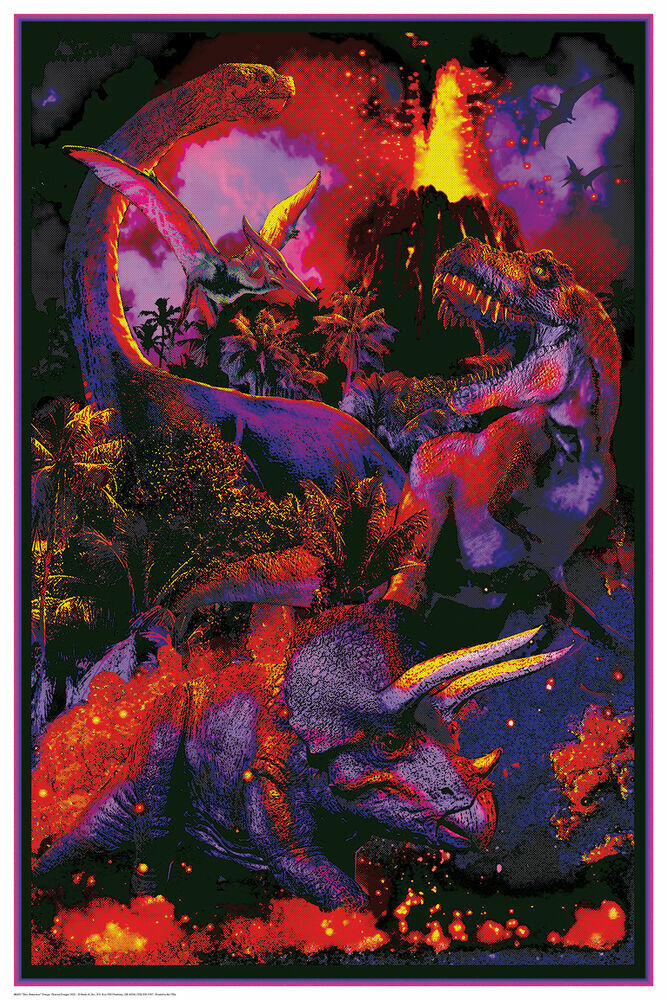 DINOSAUR EXTINCTION - BLACKLIGHT POSTER - 24X36 - 462