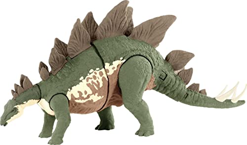Jurassic World Toys Camp Cretaceous Mega Destroyers Stegosaurus Dinosaur Action Figure, Toy Gift with Movable Joints, Attack and Breakout Feature