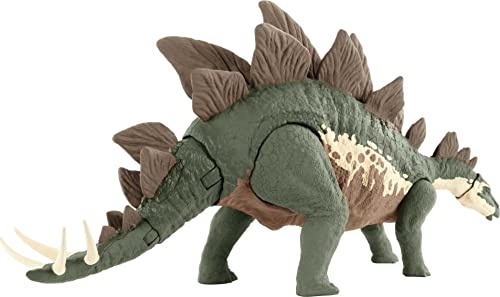 Jurassic World Toys Camp Cretaceous Mega Destroyers Stegosaurus Dinosaur Action Figure, Toy Gift with Movable Joints, Attack and Breakout Feature