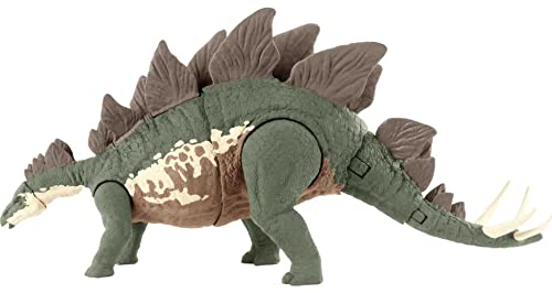 Jurassic World Toys Camp Cretaceous Mega Destroyers Stegosaurus Dinosaur Action Figure, Toy Gift with Movable Joints, Attack and Breakout Feature