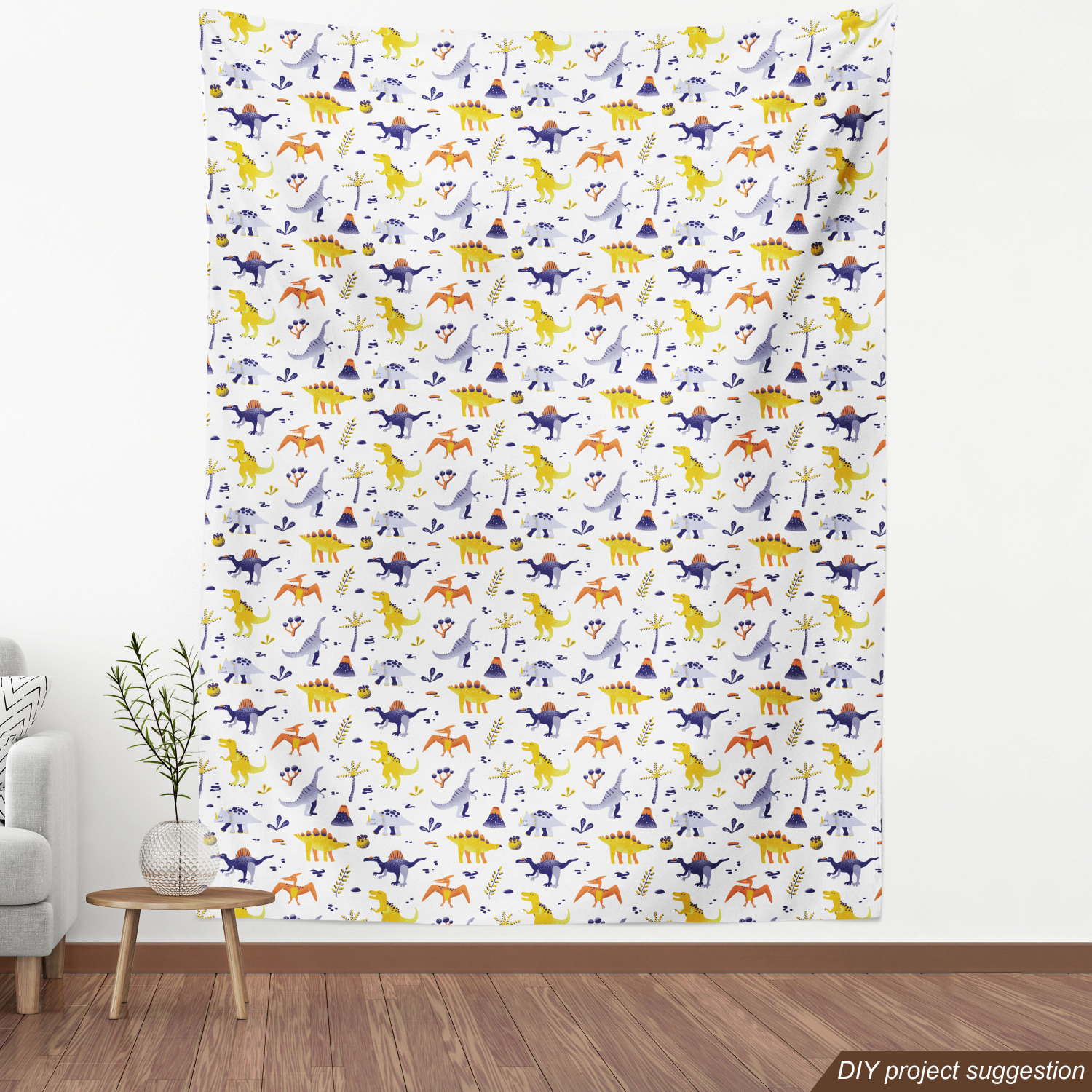 Dino Fabric for Home Accent by Ambesonne