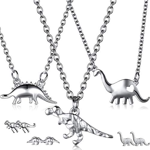 Dinosaur Jewelry Set: Necklace & Earrings - 6 pieces