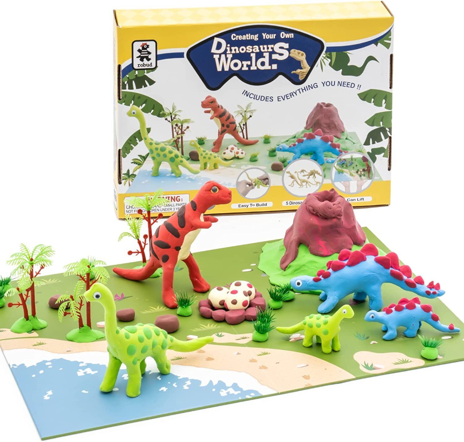 Air Dry Clay for Kids Modeling Clay Dinosaur Kit for Kids Boys Build Dinos Craft