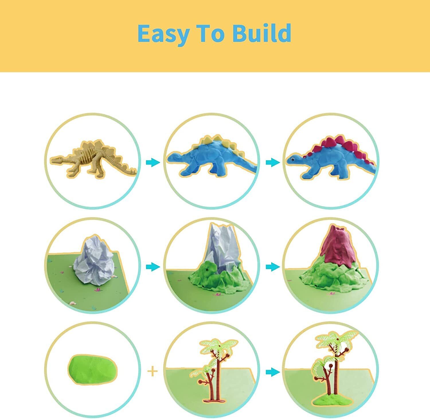 Air Dry Clay for Kids Modeling Clay Dinosaur Kit for Kids Boys Build Dinos Craft