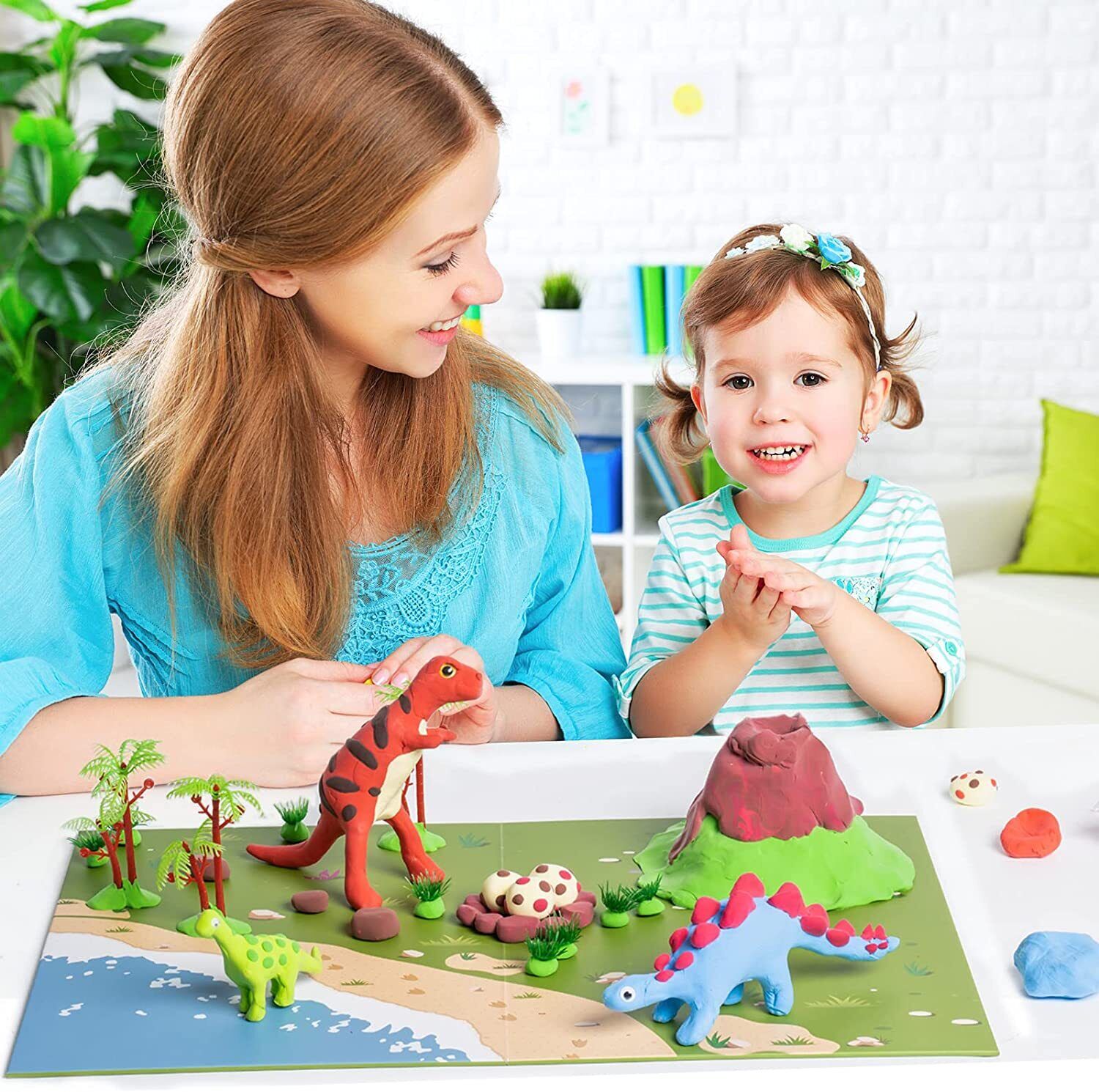 Air Dry Clay for Kids Modeling Clay Dinosaur Kit for Kids Boys Build Dinos Craft