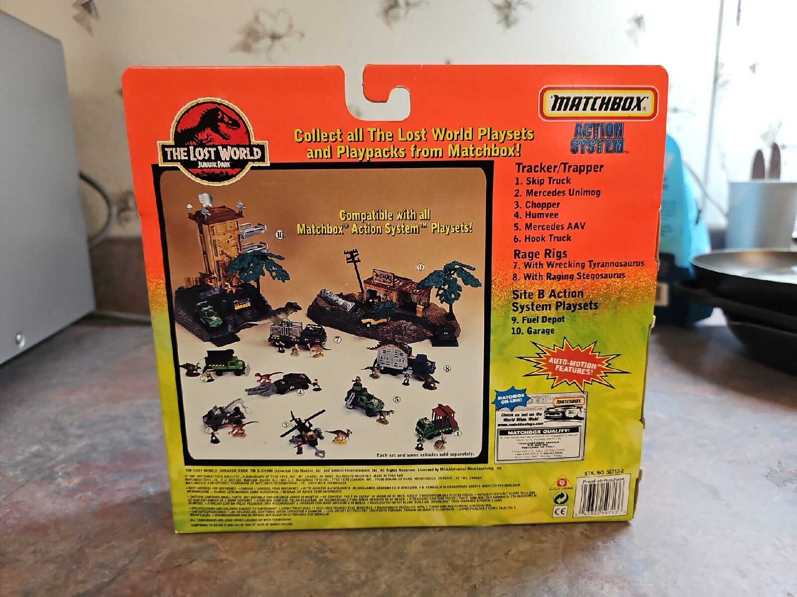 Matchbox, THE LOST WORLD JURASSIC PARK RAGE RIG SITE B RAGING STEGOSAURUS