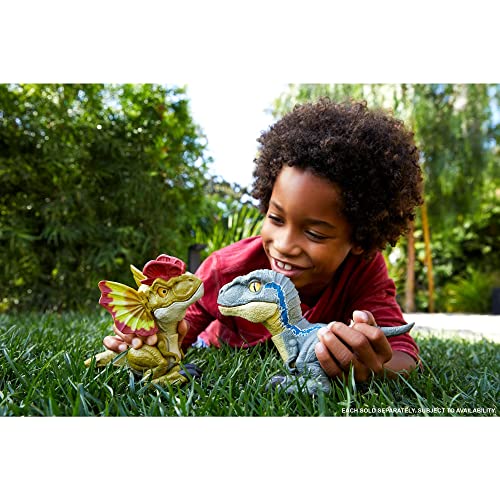 Jurassic World Toys Dominion Uncaged Rowdy Roars Velociraptor Beta Dinosaur Action Figure, Toy Gift with Interactive Motion and Sound Touch Response