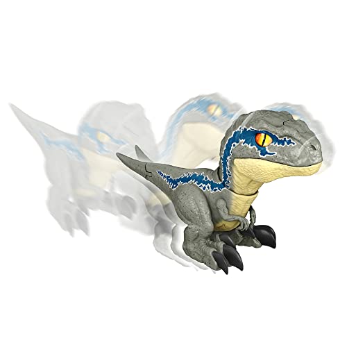 Jurassic World Toys Dominion Uncaged Rowdy Roars Velociraptor Beta Dinosaur Action Figure, Toy Gift with Interactive Motion and Sound Touch Response