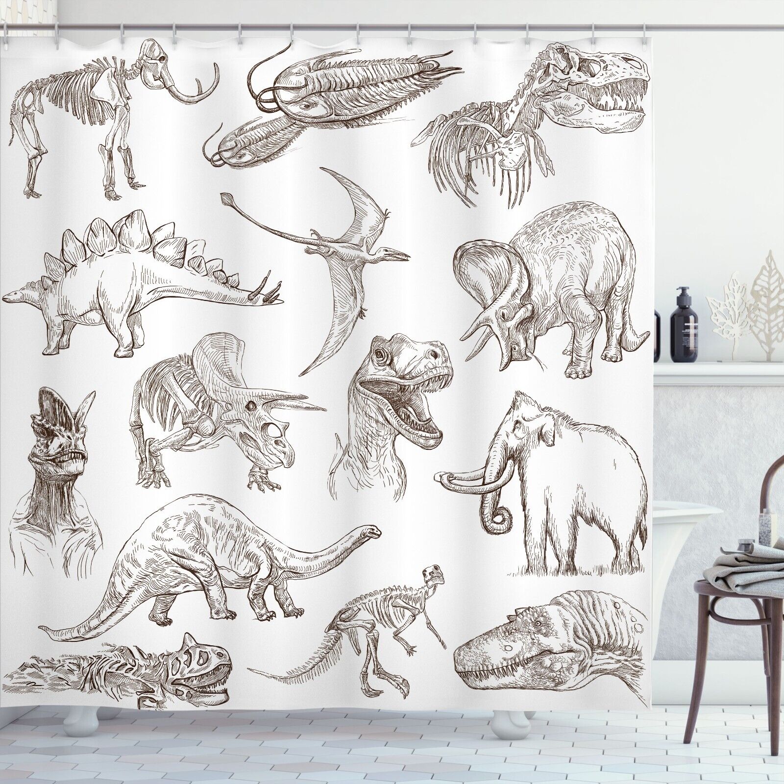 Printed Polyester Shower Curtain for Bathroom 70 Inches Long