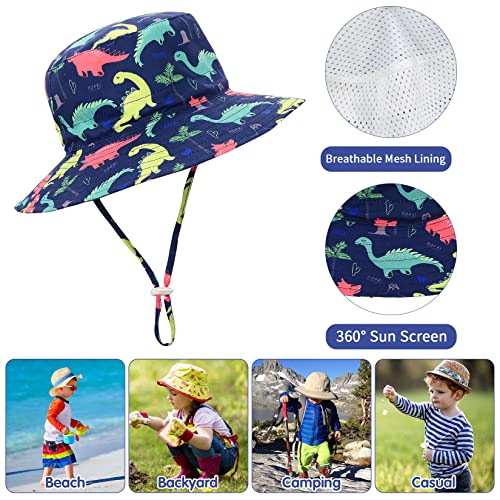 Navy Dinosaur Toddler Sun Hat