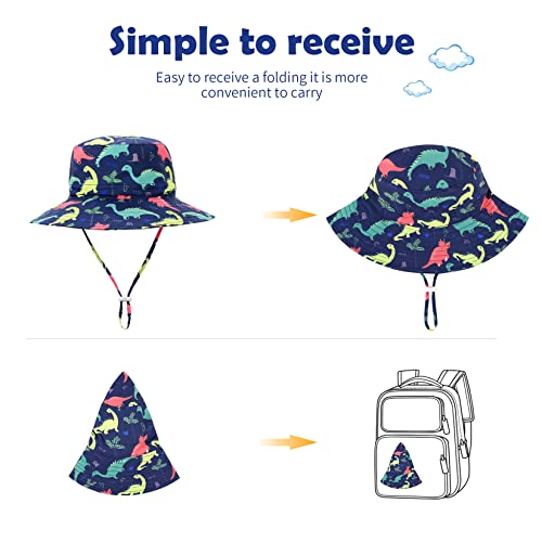 Navy Dinosaur Toddler Sun Hat