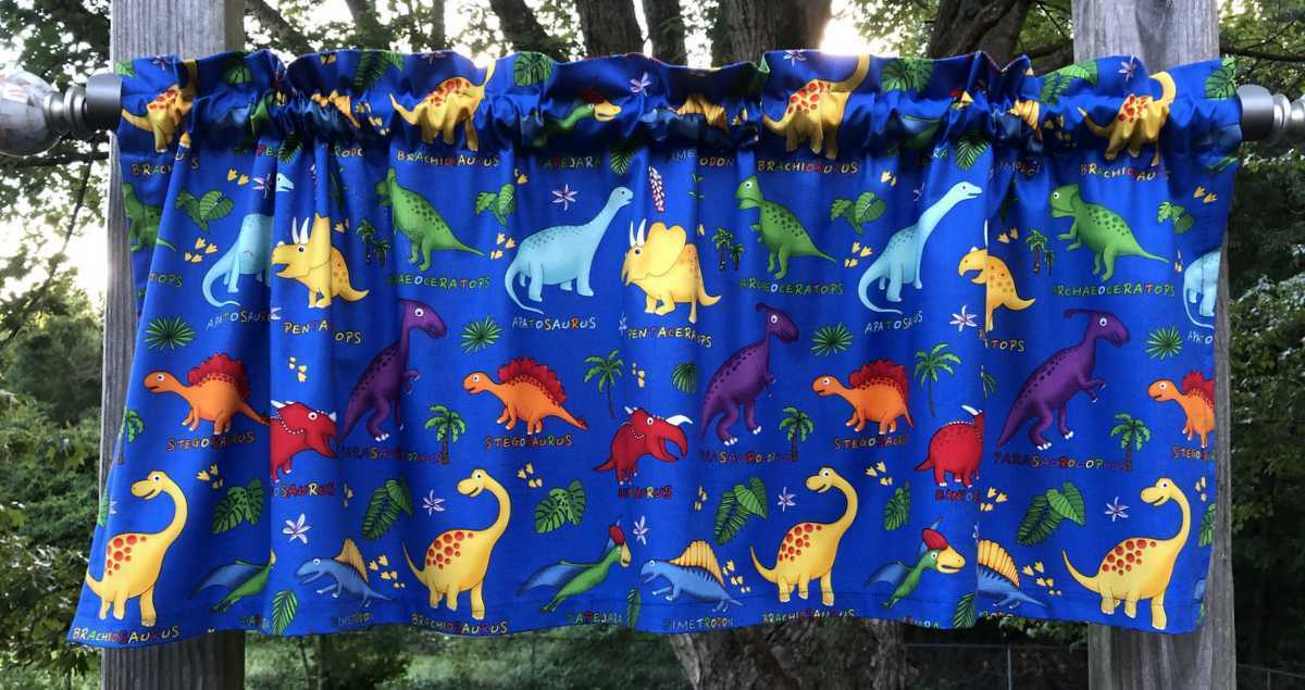 Prehistoric Dinosaur Valance for Boys' Bedroom