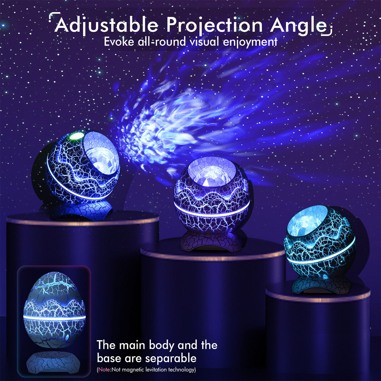 Dino Egg Galaxy Projector LED Night Light