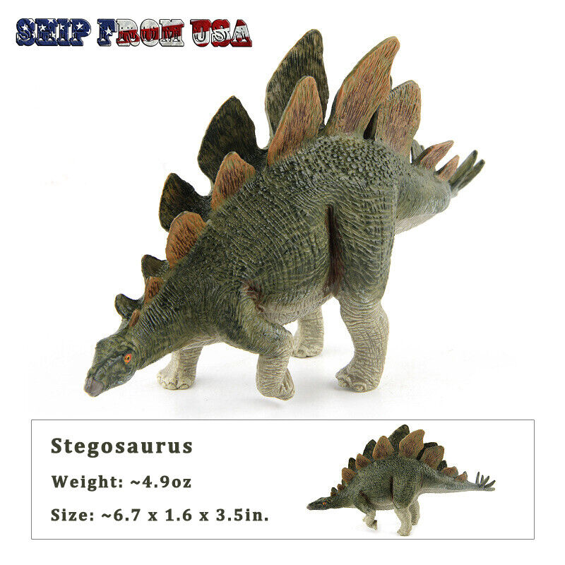 Jurassic Realistic Stegosaurus Dinosaur Model 6.7" Long Figure For Kids Toy Gift