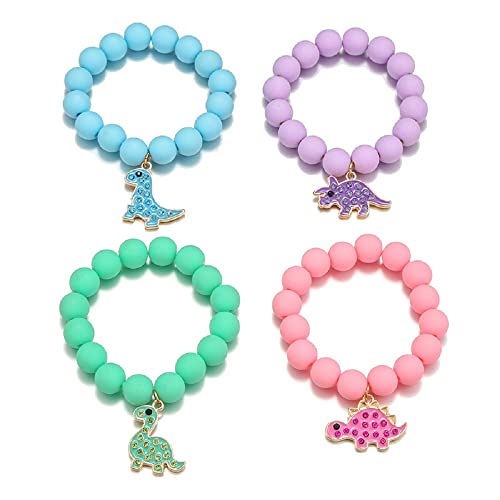Colorful Dinosaur Charm Bracelet Set for Women