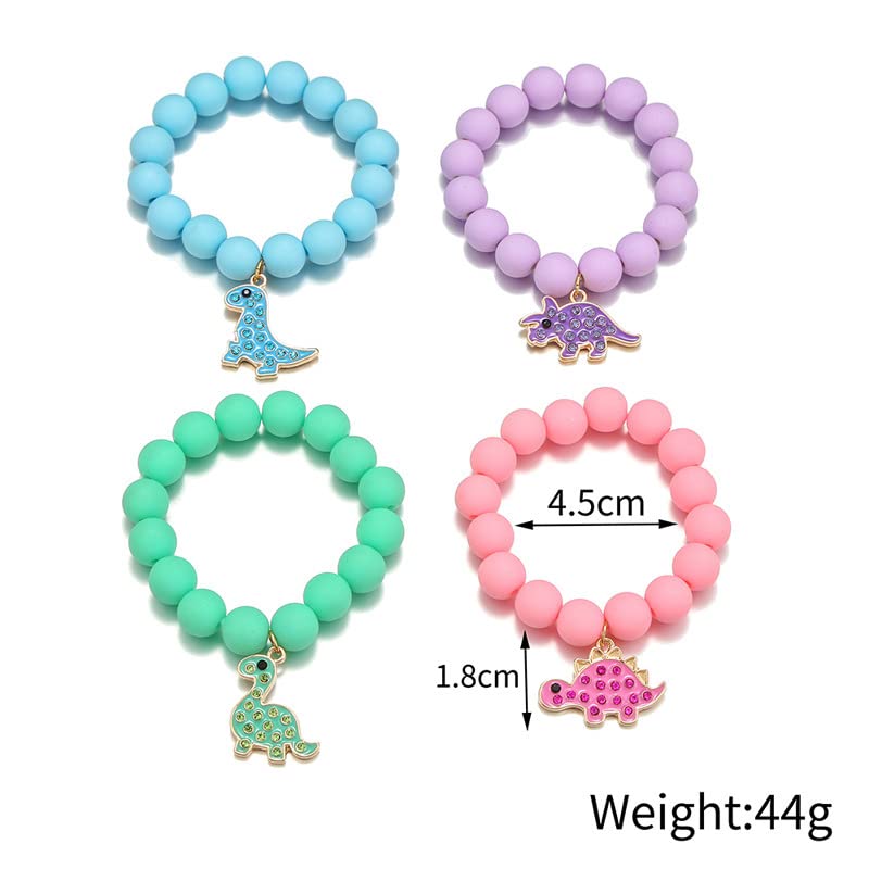 Colorful Dinosaur Charm Bracelet Set for Women