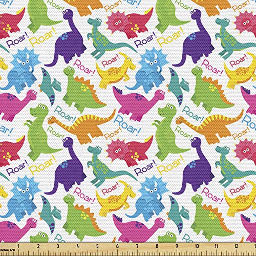 Dinosaur Print Fabric for Upholstery, 3 Yards