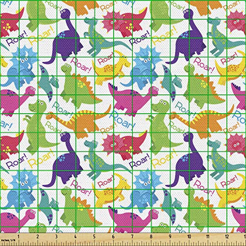 Dinosaur Print Fabric for Upholstery, 3 Yards