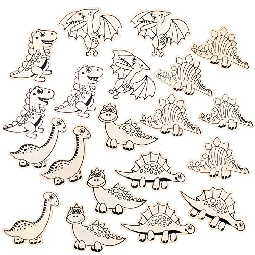 24-Pack Dinosaur Wood Painting Party Kit