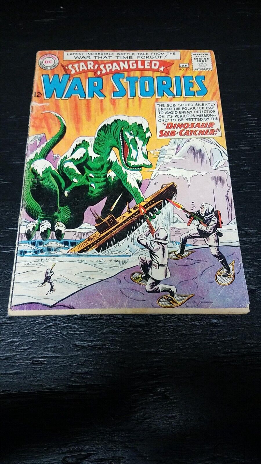 DC Comics 1963 Dinosaur War Story #112 Cover Tear