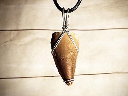 Mosasaurus Tooth Pendant, Sterling Silver Dino Jewelry