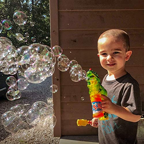 Light-Up Dinosaur Bubble Gun Toy - Sound-Free!