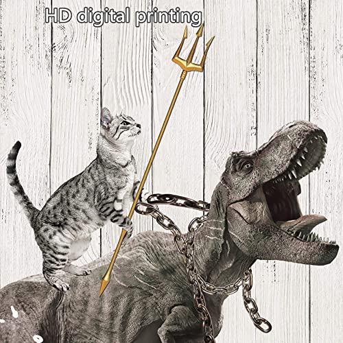 Dino-themed Funny Cat Shower Curtain
