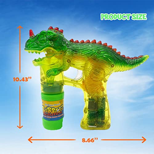 Light-Up Dinosaur Bubble Gun Toy - Sound-Free!