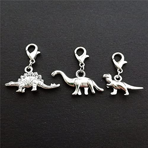 3 Dino Charms for Planners, Bags & Jewelry