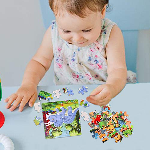 Max Fun 4 Pack 20Pcs Toddler Puzzles for Kids Ages 3-5 Dinosaur Puzzle Preschool Educational Learning Puzzles Toys Set for Boys and Girls