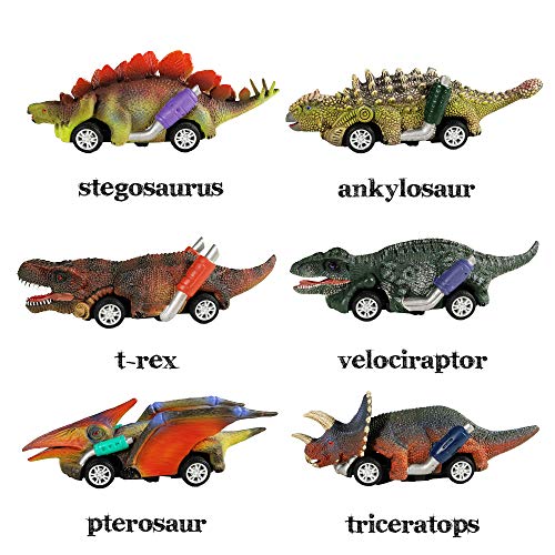 6 Pack Pull Back Dinosaur Toy Cars