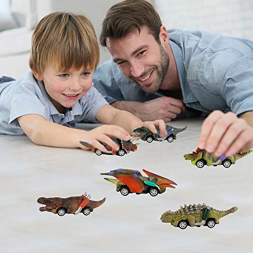 6 Pack Pull Back Dinosaur Toy Cars