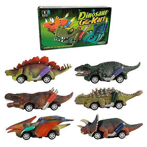 6 Pack Pull Back Dinosaur Toy Cars