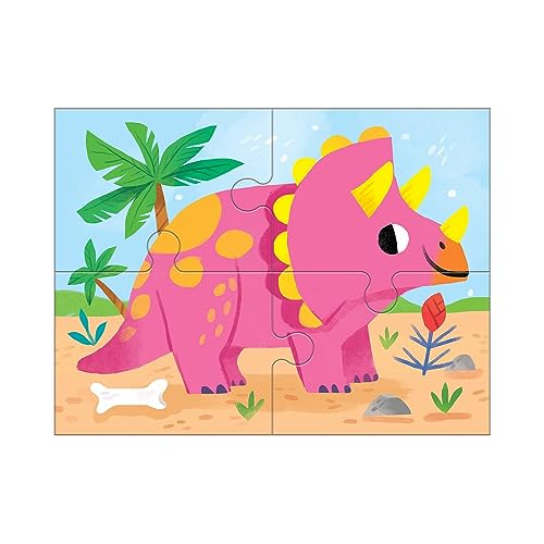 Dino Friends 4-Puzzle Set with Progression (Kids 2+)