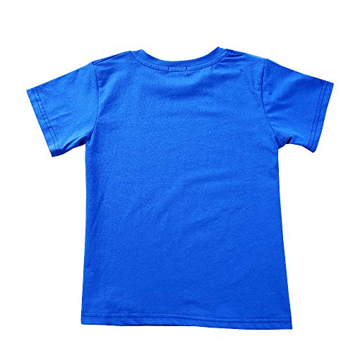 Dino-themed Boys T-Shirt Blue Jurassic Pattern Youth