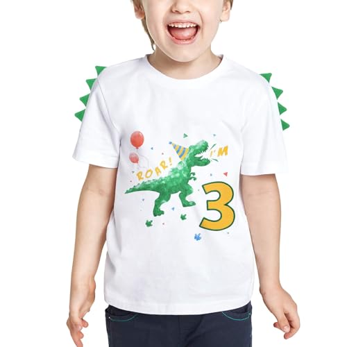 3 Year Old Dinosaur Birthday Shirt