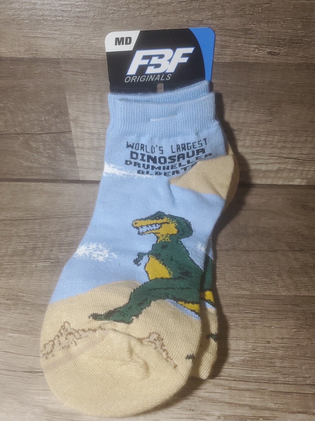 1 Pair Dinosaur Print Socks Size Medium 5-10 New