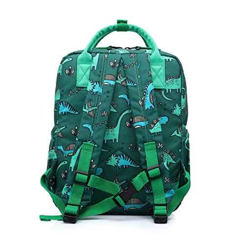 Cute Toddler Preschool Backpack Dinosaur Unicorn School Book Bag for Girls, Boys Kids Kindergarten Nursery Travel Bag with Chest Strap(Green Dinosaur)