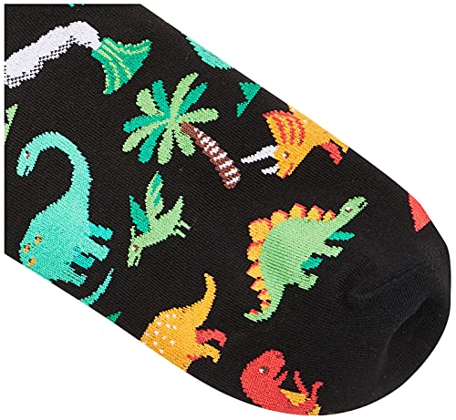 Hot Sox Women's Animal Series Novelty Fashion Casual Crew Socks, Dinosaurs (Black), Shoe Size: 4-10 (Sock Size 9-11)
