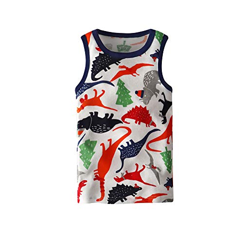 HUAER& Toddler Boys' 2-3 Pack Tank Tops (Dinosaur, 2T)