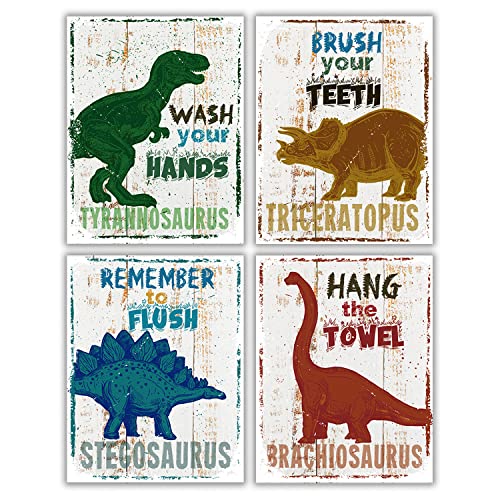 Dinosaur Wall Art Prints Set of 4