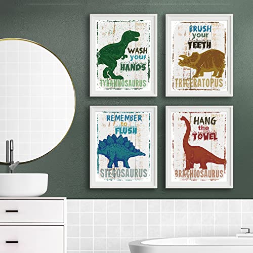 Dinosaur Wall Art Prints Set of 4