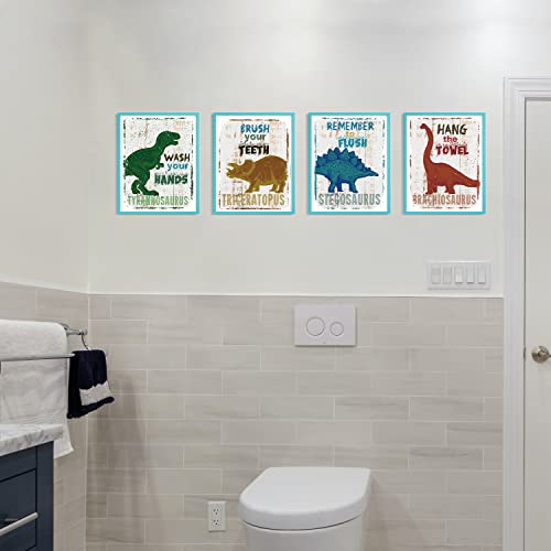 Dinosaur Wall Art Prints Set of 4