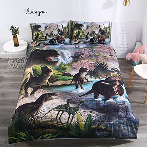 3D Dinosaur Comforter Set with Pillowcases (Twin)