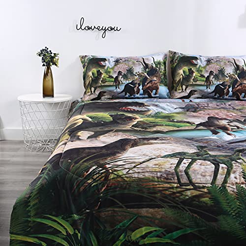 3D Dinosaur Comforter Set with Pillowcases (Twin)