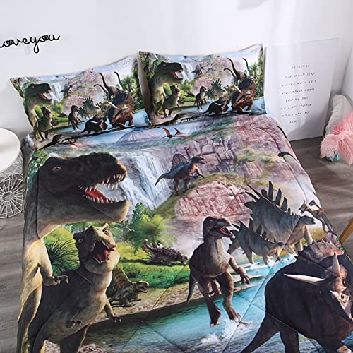 3D Dinosaur Comforter Set with Pillowcases (Twin)